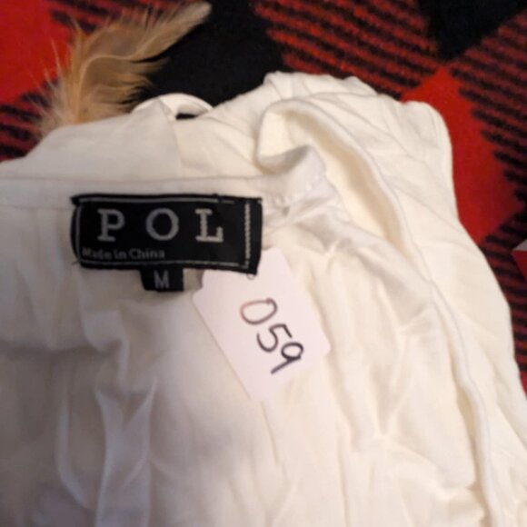 POL White Roman-Style Mini Dress – Size M - Picture 2 of 5